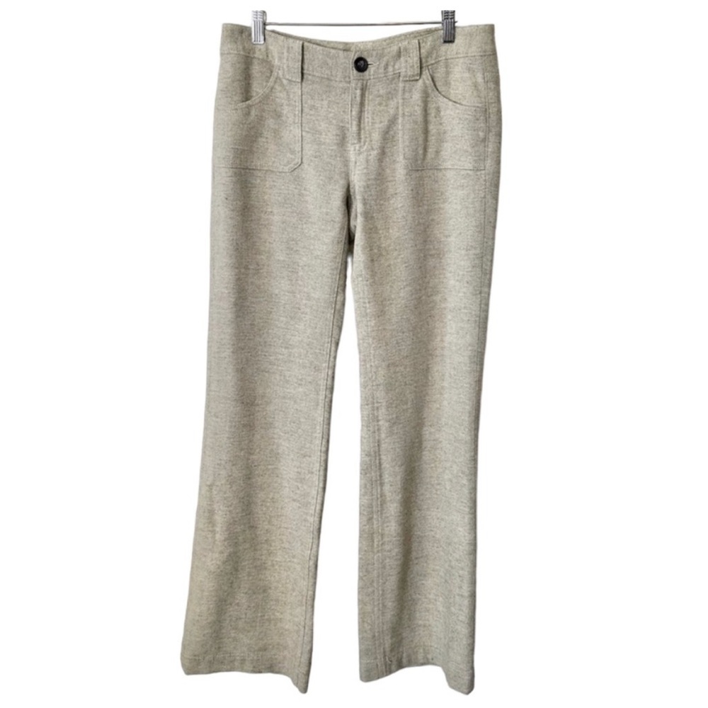 Banana Republic Gray Herringbone Wool Blend Wide Leg Career Trousers- Size 4